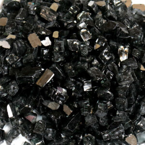 1/2 Inch Black Reflective Tempered Glass Rocks for Fire Pit and Fireplace