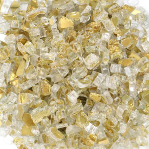 1/2 Inch Gold Reflective Tempered Glass Rocks for Fireplace