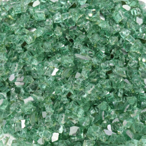 1/2 Inch Green Reflective Tempered Glass Rocks for Fireplace