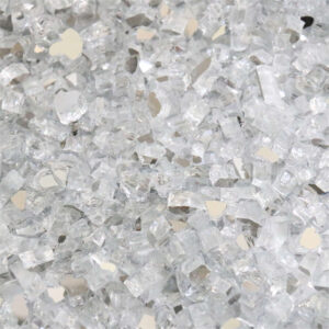 1/2 Inch White Reflective Tempered Glass Rocks for Fire Pit and Fireplace