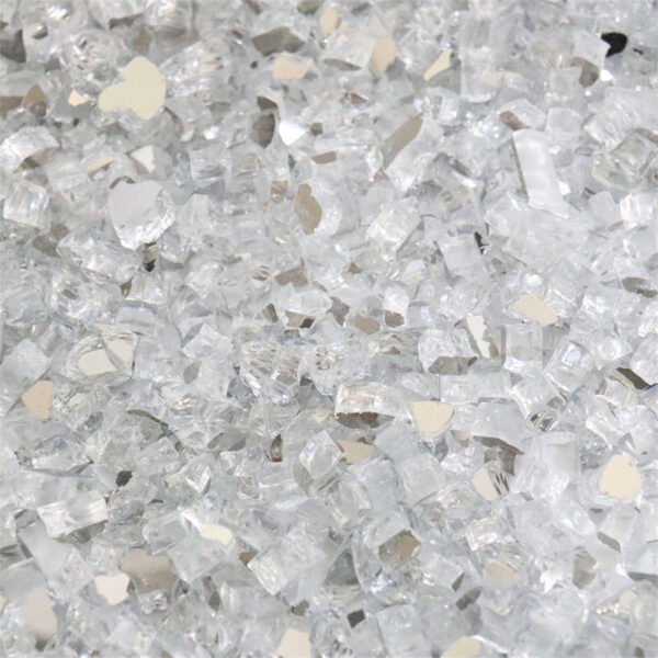 1/2 Inch White Reflective Tempered Glass Rocks for Fire Pit and Fireplace