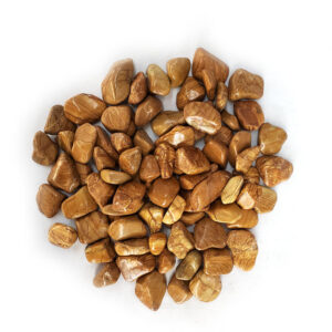 High Polished Brown Wood Grain Pebbles for Modern Landscaping