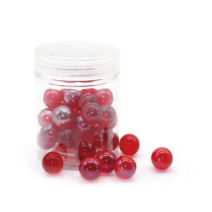 Transparent Red Glass Marbles for Decoration and Crafts