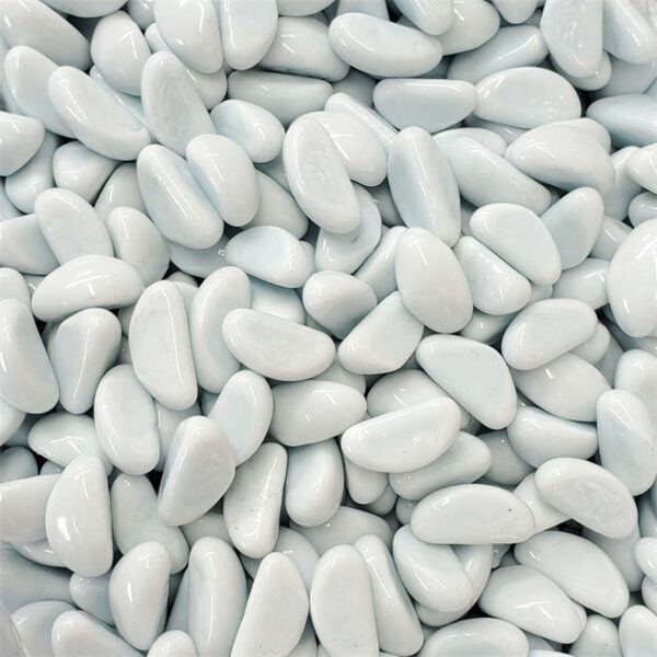 White Glass Cashew – Decorative Pebbles for Unique Design Accents