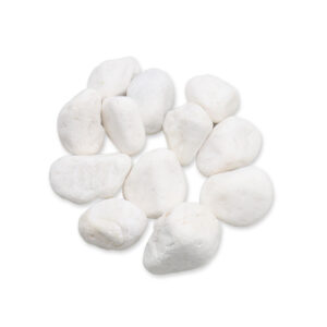 Tumbled Snow White Pebbles for Landscaping & Home Décor