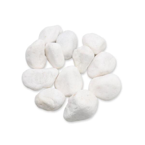 Tumbled Snow White Pebbles for Landscaping & Home Décor